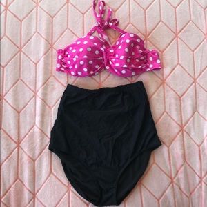High waisted retro swim suit